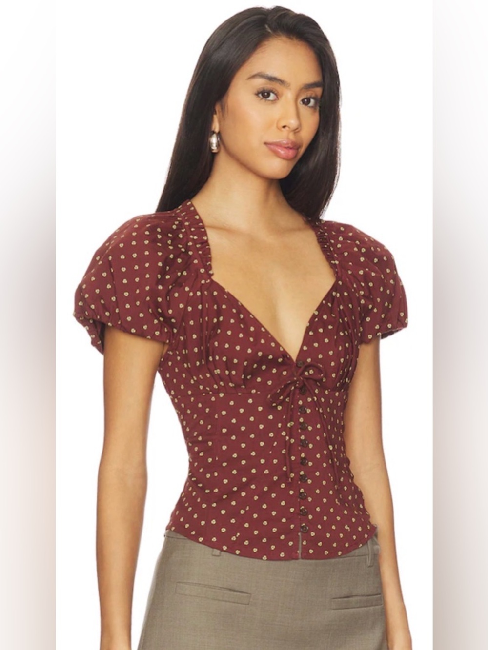 Summer Printed Blouse NWOT chocolate combo